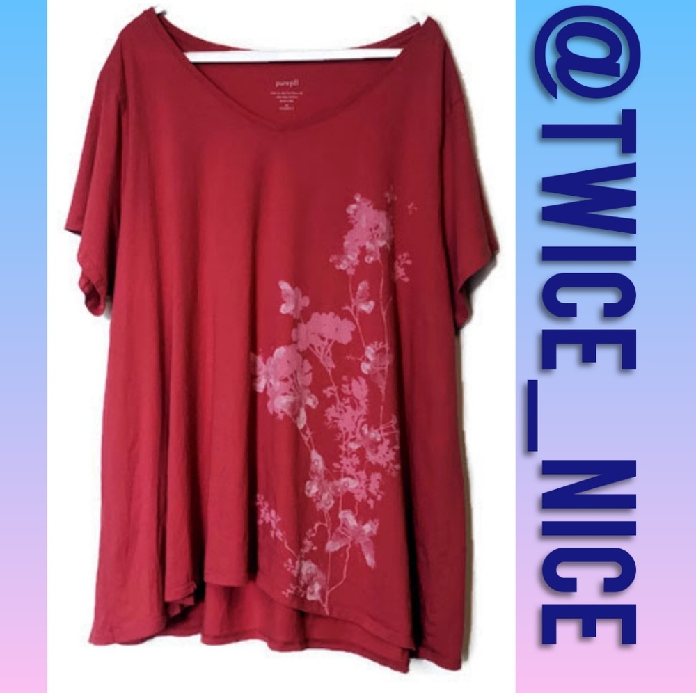 Pure Jill Elliptical V Neck T-Shirt Size 3X